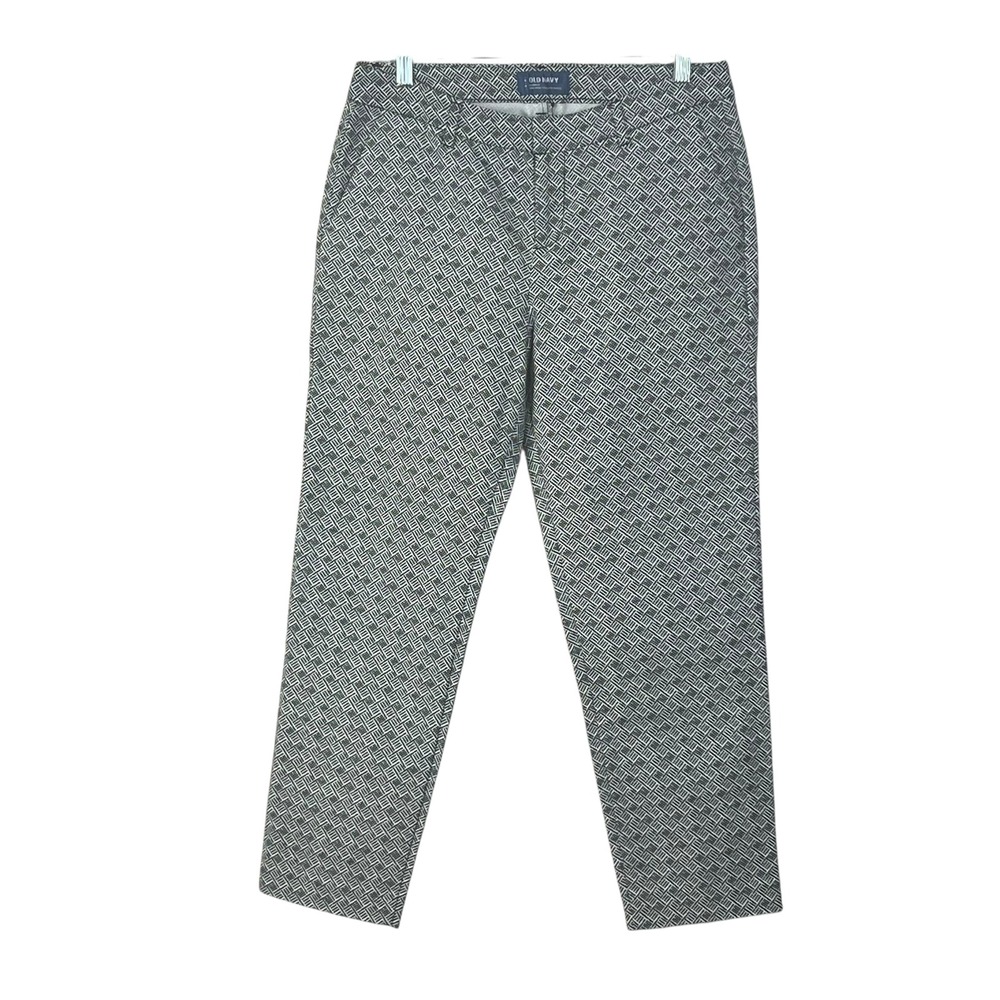 Old Navy Harper Geometric Print Mid Rise‎ Ankle Pants Women Size 4 Regular